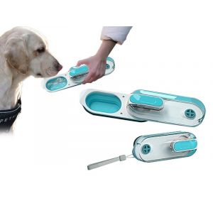 Bouteille D'eau Portable Pour Chiot 350 Ml - Bleue - Pliable Et &Eacute;tanche Pour Une Utilisation En Ext&eacute;rieur - Neuf
