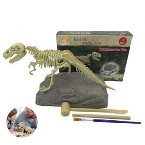 L Dinosaure En Jouet 19,5 &times; 14,2 &times; 4,2 Cm Jouet De Fouille De Fossiles De Squelettes De Dinosaures Comprenant Un Puzzle 3d &Agrave; Assembl - Neuf