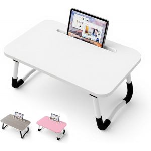 Ulteronixshop-Petit Table de Lit pour Ordinateur - Plateau lit 48 x 30 cm pour Plateau de Petit-D&eacute;jeuner, Manger, Lire, &Eacute;crire, Travailler, Support pour, Canap&eacute;, Bureau et Maison (White) - Neuf