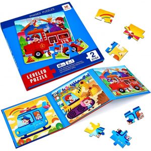 ERYI-Jouet Puzzle En Magnétique Pour Enfants, Montessori Puzzle Enfant Quiet Book,Jouet Éducatif Précoce,Livre De Puzzle Assorti, Jeu De Puzzle Interactif,Puzzle Enfant 2 3 4 Ans¿Transport¿ - Neuf