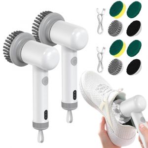 Brosse &Eacute;lectrique Rotative Avec 3 T&ecirc;tes De Brosse, Sans Fil Et Rechargeable, Conception &Eacute;tanche - Neuf