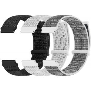 Kal-Lot De 3 Bracelets En Nylon - 18 Mm, 20 Mm, 22 Mm - Fermeture Rapide - Sport Loop - Réglable Et Respirant - Pour Homme Et Femme - Neuf