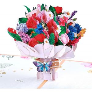 CHECARZHN--NO1-Carte Florale Pop-Up - Cadeau Pour Grand-Mère Et Mère, Bonne Fête Mamie Carte De V?ux Avec Enveloppe,Carte Cadeau 3D Pour Un Anniversaire Ou Comme Bon Cadeau - Neuf