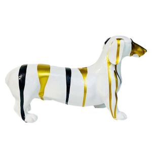 Ornement de chien saucisse,Statue de teckel,Chiot debout,Statue de chien-C - Neuf