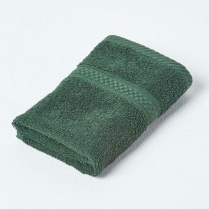 KAL-Serviette Pour Le Visage En 100% Coton Turc - Ultra Doux Et Absorbant - 500 G/M&sup2; - Vert Fonc&eacute; - 30 X 30 Cm - Neuf