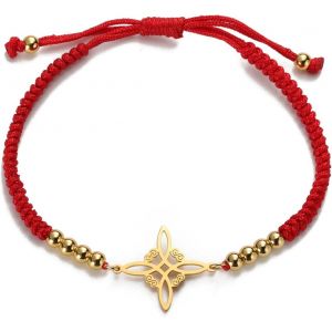 Eryi-Bracelet De N?uds De Sorcières Pour Femmes Hommes En Acier Inoxydable Magie Sorcellerie N?ud De Sorcière Avec Une Perle Tissage Coloré Ajustable Bijoux Wiccan - Neuf