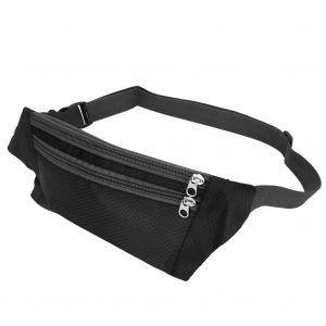 Sac banane de sport unisexe, impermeable, pour course a pied, exterieur, poche ventrale, noir - Neuf