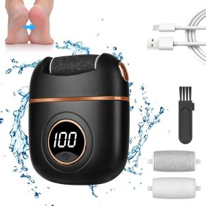 Checarzhn--No1-Rappe Electrique Pieds, Noir Électrique Lime À Pied¿ Ensemble De Pédicure Pour Les Pieds, Rape Pedicure Rechargeable Velours Rouleau Exfoliant Et Lissant - Neuf