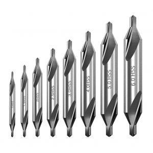 lbgwp60-Lot De 8 Forets De Centrage Hss - Angle De 60 ° - En Acier Rapide - Pour Tour, Frai , Travail Du Métal (1/1,5/2/2,5/3/4/5/6 Mm) - Neuf