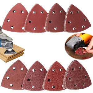 Lot de 80 Papiers Abrasifs Triangulaires - 90 x 90 x 90 mm - Papier Abrasif Triangulaire 40/60/80/120/180/240/320/400 pour Ponceuse Delta - Neuf