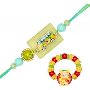 Kal-Lot De 2 Bracelets Rakhi Pour Brother Rakhi Bhai Bhabhi Bhaiya Et Bhatiji Veera Raksha Bandhan Rakhi Ensemble Dora Bracelet Kalwa Avec Coffret Cadeau Pour Brother Sister Indian Festival Tradition - Neuf