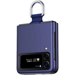Cas Pour Samsung Galaxy Z Flip 4 5g (Z Flip4 5g), Finition Mate Mince Ultra Résistant Aux Chocs Résistant Aux Rayures Cas, Silky Touch Pc Mode Couvrir Avec Du Ruban Et De L'anneau Bleu - Neuf