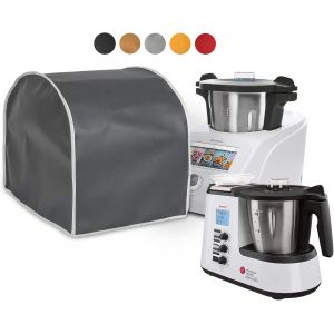 KALANKA-Housse de protection de qualit&eacute; sup&eacute;rieure compatible avec Monsieur Cuisine Connect et Plus Fabrication artisanale. Mat&eacute;riau similicuir anti-taches, antibact&eacute;rien. Couverture en anthracite - Neuf