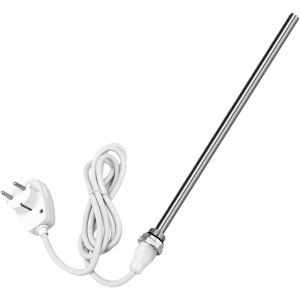 R&eacute;sistance pour radiateur de salle de bain, 600 W, en acier inoxydable, pour radiateur, s&egrave;che-serviettes, &eacute;lectrique, &eacute;l&eacute;ment chauffant avec prise et interrupteur, blanc - Neuf