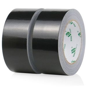 ASFASFq-Universal - Ruban Adhésif Toilé Noir, Heavy Duty Duct Tape 2 rouleaux 50 mm x 30 m pour les travaux de réparation, fixation, de scellage, d'étiquetage et de rénovation - Neuf