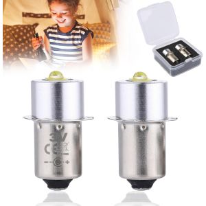 Loc-2 Pcs P13.5s 3w Led Ampoules De Rechange Pour Lampe De Poche Ampoule De Torche Électrique 3v 300lm 2 C/D Une Batterie Ampoule De Rechange Pour Lampe De Poche - Neuf