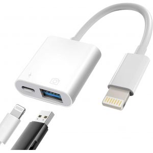 LORANKA-[Certifi&eacute; Apple MFi] Adaptateur Lightning vers USB pour appareil photo avec port de charge pour iPhone, adaptateur OTG USB femelle haute vitesse et portable pour iPad, prend en charge les cl&eacute; - Neuf
