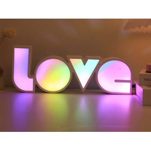 Lot De 2 N&eacute;ons Led En Forme De C?ur Pour La D&eacute;coration Int&eacute;rieure - Neuf