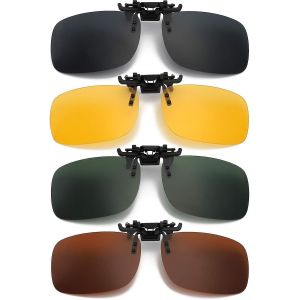Pince Solaire 4 Pièces, Lunettes De Soleil Polarisées À Clip, Sur-Lunettes Pour Hommes Femmes Pour La Conduite Et Les Activités De Plein Air - Neuf