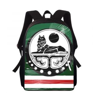 Sac à dos pour enfants avec drapeau de la République de Tchétchénie, imprimé en 3D, 40 cm, pour l'école primaire, pour garçons et filles - Neuf