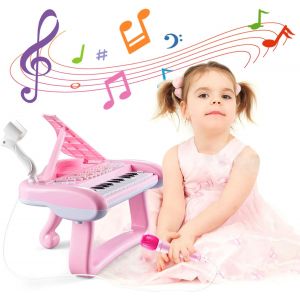 Clavier Piano Enfants 22 Touches avec Microphone, Norkbeng, Multifunction Musique Piano Clavier, Portable Enfants Piano Clavier Jouets éducatifs Cadeaux pour garçons et Filles 1Ans,Rose - Neuf