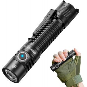 Sp31v3 Lampe Torche Tactique 2000 Lumens 269 M&egrave;tres Rechargeable Led Lampe De Poche Avec Double Interrupteur, Lampe Torche De Poche Pour Urgence, Camping, Randonn&eacute;e En Plein Air - Neuf