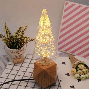 Table en m&eacute;tal Lumi&egrave;res, 20 cm de Talon Envelopp&eacute; Arbre de No&euml;l Artificiel Lumi&egrave;re de Nuit avec 20 Piles de Lumi&egrave;res de LED, Int&eacute;rieur, D&eacute;coration de No&euml;l pour la Maison Chambre &agrave; coucher Table de C - Neuf