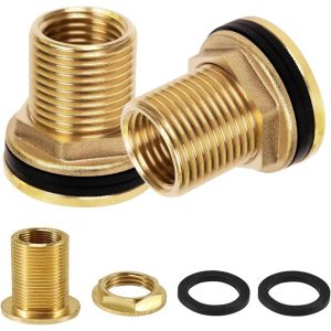 Kalanka-Lot De 2 Raccords De R&eacute;servoir &Agrave; Eau De Pluie Ig 1/2 X Ag 3/4 En Laiton Pour Robinet, R&eacute;servoir, R&eacute;servoirs Et F&ucirc;ts - Neuf