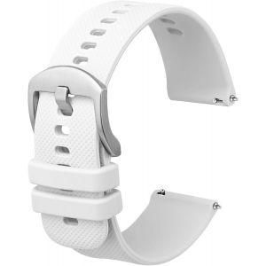 Kal-Bracelets De Montres En Silicone Pour Femme Homme, 16mm Bracelets De Montre En Caoutchouc À Déclenchement Rapide,Blanc - Neuf