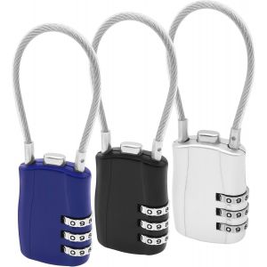 Cadenas À Combinaison À 3 Chiffres Avec Mot De Passe Étanche Pour L'école,La Gym,Les Casiers,Les Portails,Les Bagages,Les Sacs À Dos,Les Paniers De Vélo (3 Pièces) - Neuf