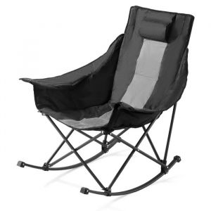 Chaise Pliante &Agrave; Bascule Pour Camping-Duoku-Avec Porte-Gobelet, Poches De Rangement-Sac De Transport-Capacit&eacute; De 102 Kg - Neuf