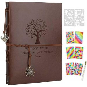 Album Photo Adhesif Scrapbooking 60 Pages, Vintage Cuir Traditionnel Autoadhesif Scrapbook, Cadeaux De No&euml;l D'anniversaire De Mariage (Baiser) - Neuf