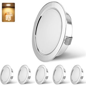 Subzonal-Spot Led Encastrable Dimmable 230v 3w 3000k Blanc Chaud, 15mm Extra Plat Spots De Plafond 300lm Trou 55-58mm, Ip44 Spot Salle De Bain, Ch Lot De 6 - Neuf