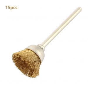 Lot de 15 mini-brosses a fil de cuivre pour meuleuse rotative (3 x 15 mm) - Neuf
