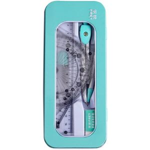 Eryi-Set De Géométrie 7 Pièces Avec Boussole, Kit Pour Mathématiques, Ensemble De Géométrie Pour Étudiants, Inclut Des Compas, Gomme, Rapporteur, Équerres, Règle Et, Boîte De Rangement - Neuf