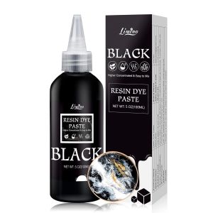 Chenquansarl-P&acirc;te Pigment R&eacute;sine &Eacute;poxy Noire - 100ml P&acirc;te Colorant R&eacute;sine Uv Noir Concentr&eacute;e Art En R&eacute;sine, Table De Rivi&egrave;re, Dessous De Verre - Pigment Noire Opaque Resine Epoxy Pour Bijoux, Peintur - Neuf