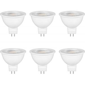 Ampoule Gu5.3 Led 5w Spot, Blanc Neutre 4000k, Équivalent 35w 50w Halogène, 500lm, Ac/Dc 12v, 120° Angle, Gu5.3 Base À 2 Broches, Non-Dimmable, Led Spot Mr16 Lampe Réflecteur, Lot De 6 - Neuf