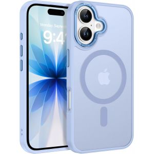 NSIECD-Coque Magn&eacute;tique pour iPhone 17, 6,3 Pouces, Compatible avec MagSafe, Etui Translucide Mat Arri&egrave;re Housse Fine Antichoc Case, Coque iphone 17 Bleu Clair - Neuf