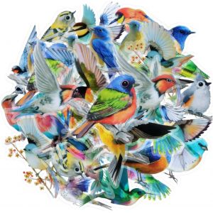 Autocollants Oiseau,40 Pi&egrave;ces Autocollants De Scrapbooking Transparents Oiseaux Autocollants,&Eacute;tanche Stickers Scrapbooking Autocollant D&eacute;coratif,Autocollant Oiseaux Pour Diy Albums,Agendas,Mur - Neuf