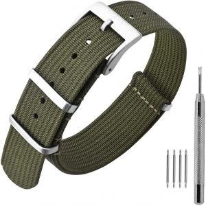 Kal-Bracelet De Montre En Nylon Avec Boucle En Acier Inoxydable, Sport Bande De Remplacement 16mm 18mm 20mm 22mm - Neuf