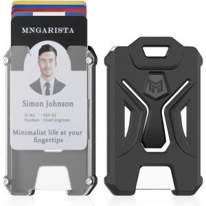 Porte-Badge R&eacute;tractable, Porte-Cl&eacute;s Mousqueton Robuste, Porte-Carte D'identit&eacute; Tactique Avec Bobine De Badge R&eacute;tractable De 80 Cm, Noir - Neuf