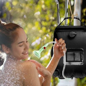 Camping Douche Solaire 20L Voyage de Douche avec Douche de T&ecirc;te,Douche Solaire Sac,de plein air, Douche Pliante,Temp&eacute;rature de 45&deg;C avec Commutable de la T&ecirc;te de Douche,pour la Randonn&eacute;e Escalade - Neuf