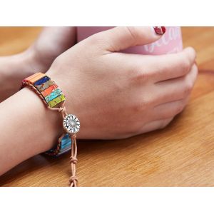 Bracelet En Cuir &Agrave; 7 Chakras Pour Hommes Et Femmes, Bijou D'amiti&eacute; - Neuf