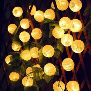 Kal-Guirlande Lumineuse Led Lampion Lampe Deco Lanterne Imperméable Décoraion Intérieure Extérieure Chambre Jardin Mariage Anniversaire Fenêtre Terrasse Balcon Fête Noël Patio 4.5m 30 Led Batterie 8 - Neuf