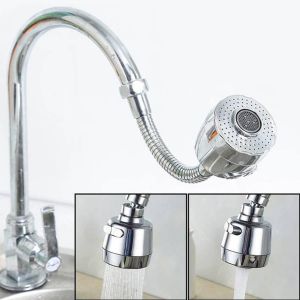 360 Degrés De Rotation De Pulvérisateur Robinet, Double Mode D'Économie D'Eau Aérateur Cuisine Extender Évier Aérateurs, Argenté - Neuf
