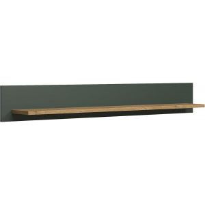 étagère Murale - Stanton - Dimensions d'assemblage (LxHxP) 156 x 22 x 22 cm - Couleur Vert pin avec chêne Evoke - Neuf