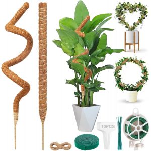 KALANKA-2 Pièces Tuteur Plante,160cm Monstera Tuteur,Tuteur Plante Grimpante,Plante Tuteur Coco Support pour Plante Grimpante,Pliable Poteau de Croissance de Plantes Grimpantes,Tuteur Plante Pliable - Neuf