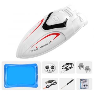 Bateau Radiocommand&eacute; C166 Mini &Agrave; Grande Vitesse Avec Lumi&egrave;re Led. Jouet Aquatique D'&eacute;t&eacute; Avec Piscine Gonflable.-G&eacute;n&eacute;rique - Neuf