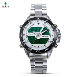 Sport Led Montre Analogique Num&eacute;rique Hommes Homme 30m &Eacute;tanche &Eacute;lectronique Quartz Montre-Bracelet Blanc - Neuf