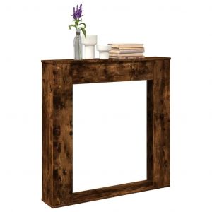 Cadre de cheminée chêne fumé 100x20x100 cm bois d'ingénierie - Neuf